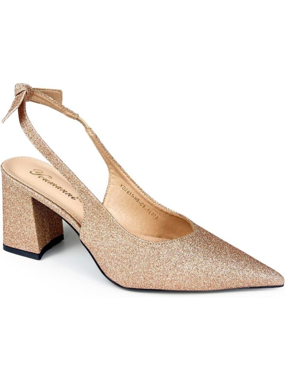 Women's Golden Glitter Faux Leather Comfortable Classic Daily Wear High Heels
